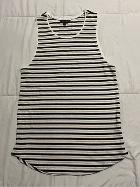 Massimo Dutti Striped Tank - Gold Black and White